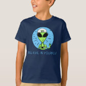 T-shirt Crois En Toi-Même Alien, Chemise Enfants (Devant)