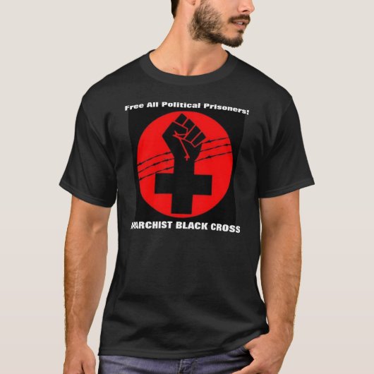 T-shirt croisé noir d'anarchiste (Devant)