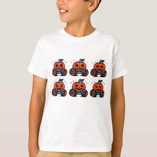 T-shirt Croiseurs citrouilles : Halloween sur roues (Devant)