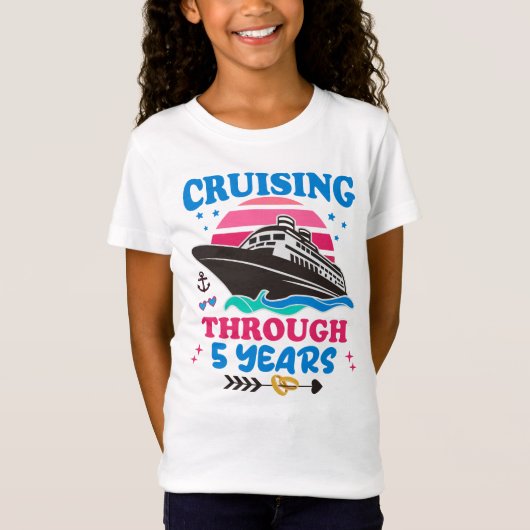 T-Shirt Croisière à travers 5 ans de mariage (Devant)
