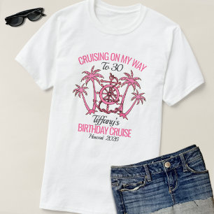 T-shirt Croisière d'anniversaire 30 ans Fun White & Rose 2