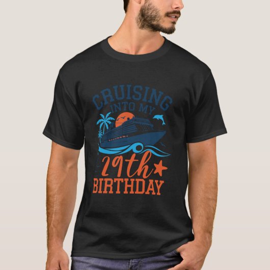T-shirt Croisière dans mon 29e anniversaire croisière en f (Devant)