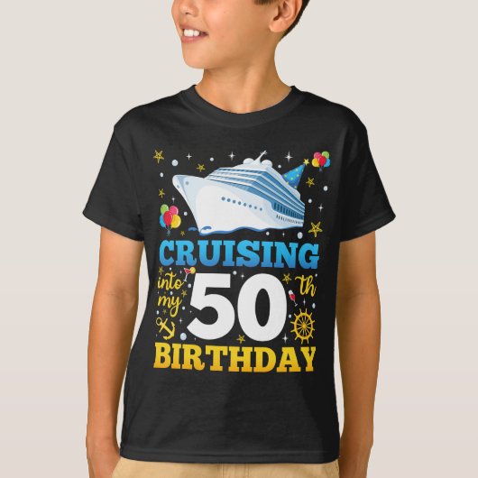 T-shirt Croisière Dans Mon Enfant De 50 Anniversaires (Devant)