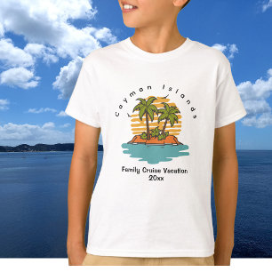 T-shirt Croisière dans une île tropicale Orange Personnali