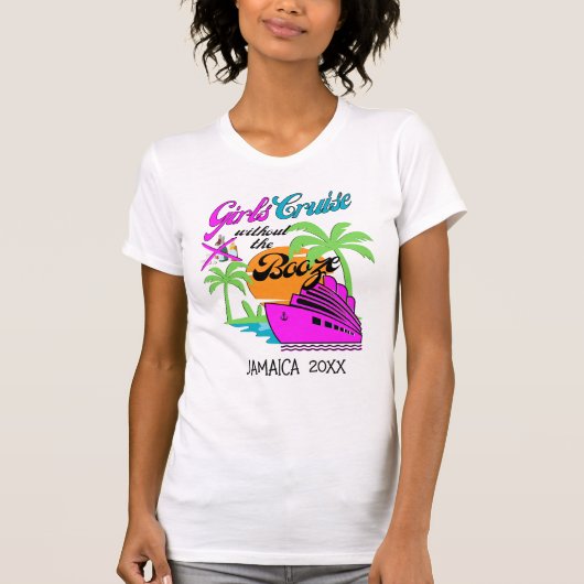 T-shirt CROISIÈRE DE FILLE SANS ALCOOL Circuit de Vacances (Devant)