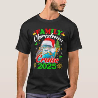 T-shirt Croisière de Noël en famille 2025 Xmas Père Noël E