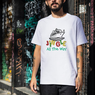 T-shirt Croisière de Noël mignonne rouge/vert personnalisé