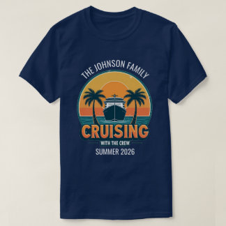 T-shirt Croisière de Vacances en Famille au Coucher du Sol