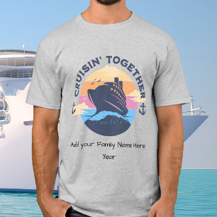 T-shirt Croisière de vacances en famille mignonne Grise Pe