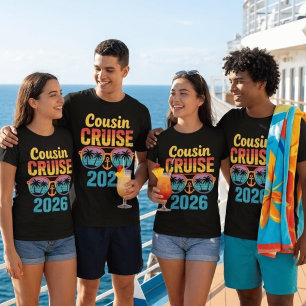 T-shirt Croisière drôle avec cousin 2026 Vacances d'été ré
