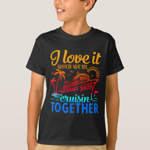 T-shirt Croisière en famille 2026 J'adore quand on croise