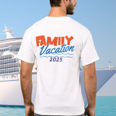 T-shirt Croisière en famille Coucher de soleil orange/bleu