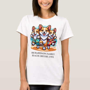 T-shirt Croisière en famille Funny Corgi Chiens Vacances d