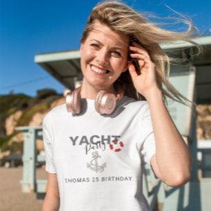 T-shirt Croisière en Yacht pour Anniversaire