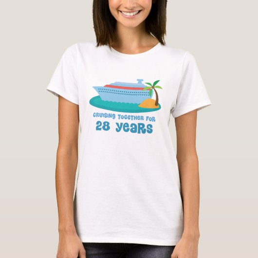 T-shirt Croisière ensemble pendant 28 années de cadeau (Devant)