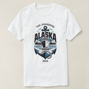 T-shirt Croisière familiale en Alaska avec nom et année pe