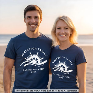 T-shirt Croisière familiale Roue de navire nautique