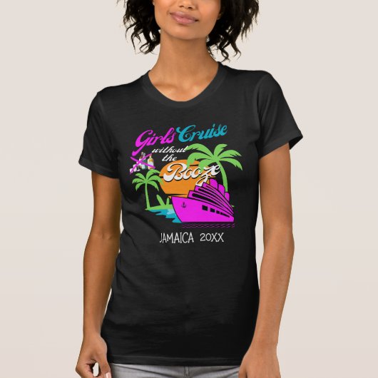 T-SHIRT CROISIÈRE FÉMININE SANS ALCOOL VACANCES ENTERREMEN (Devant)