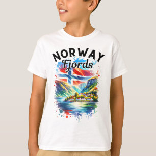 T-shirt Croisière Fjords Norvège Drapeau Norvégien Scandin