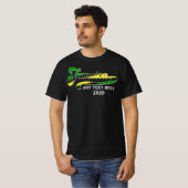 T-shirt Croisière Jamaïcaine Green Black Yellow Text (Devant entier)