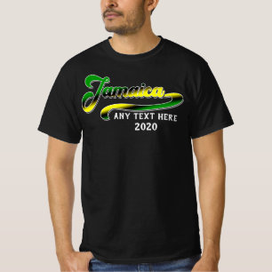 T-shirt Croisière Jamaïcaine Green Black Yellow Text