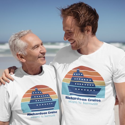 T-shirt Croisière personnalisée Cute Bateau Famille Voyage