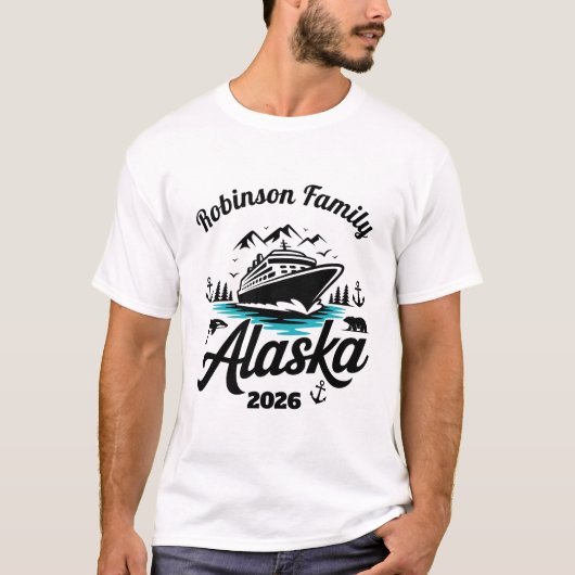 T-shirt Croisière personnalisée en Alaska (Devant)