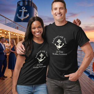 T-shirt Croisière pour couples 20e anniversaire gris Perso