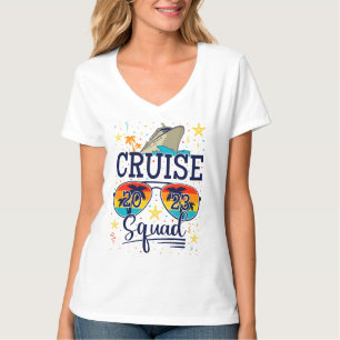 T-shirt Croisière Squad 2023 Croisière Vacances Femmes V-C
