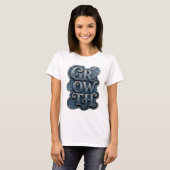 T-shirt Croissance Argentée GRAS Design Moderne (Devant entier)