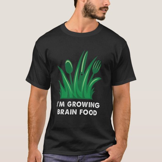T-shirt croissance de l'herbe alimentaire du cerveau avec (Devant)