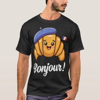 T-shirt Croissant Français Dire Citation France Cuisine Pe
