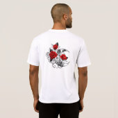T-shirt Croissant mécanique avec roses rouges (Dos entier)