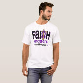 T-shirt Croix 1 de sujets de foi de fibromyalgie (Devant entier)