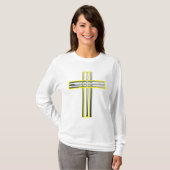 T-shirt Croix à couche or, argent et blanc (Devant entier)