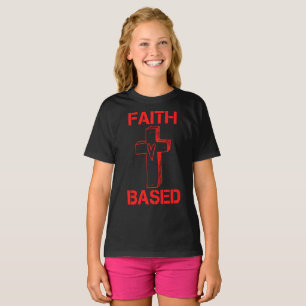 T-shirt Croix basée sur la foi et fille de coeur