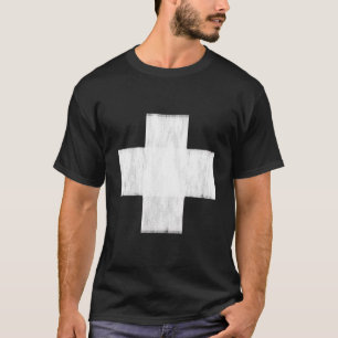 T-shirt Croix-blanche-peinte—Garde-Rouge-vie V.2