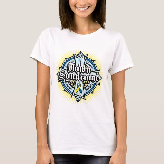 T-shirt Croix celtique de syndrome de Down (Devant)