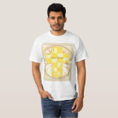T-shirt Croix chrétienne à damier jaune (Devant entier)