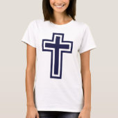 T-shirt Croix chrétienne bleue différentes variantes (Devant)