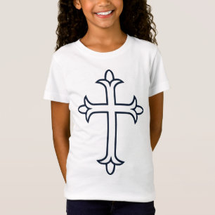 T-Shirt Croix Chrétienne Classique Art Minimaliste Fin