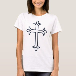 T-shirt Croix Chrétienne Classique Art Minimaliste Fin