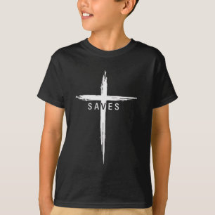 T-shirt Croix chrétienne cool Jésus sauve les hommes femme