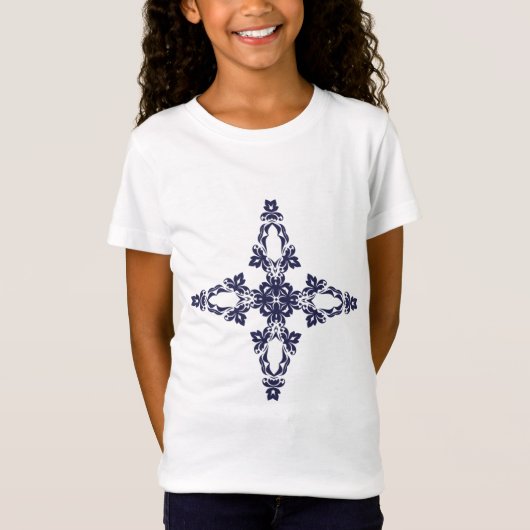 T-Shirt Croix Chrétienne Dans L'art Bleu Céleste (Devant)