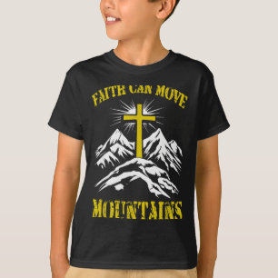 T-shirt Croix Chrétienne La Foi Peut Déplacer Des Montagne