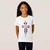 T-Shirt Croix chrétienne pourpre (Devant entier)