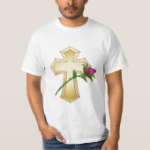T-shirt Croix chrétienne rose (Devant)