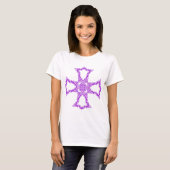 T-shirt Croix chrétienne rose (Devant entier)