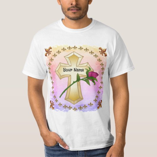 T-Shirt Croix Chrétienne Rose (Devant)