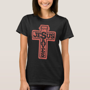 T-shirt Croix chrétienne vintage Jésus sauve